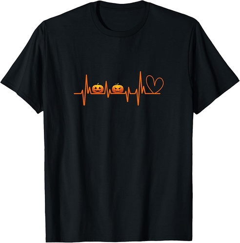 Pumpkin Heartbeat Halloween T-Shirt