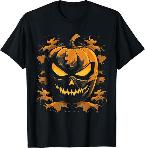 Pumpkin Jack O Lantern Scary Pumpkin Face Halloween T-Shirt