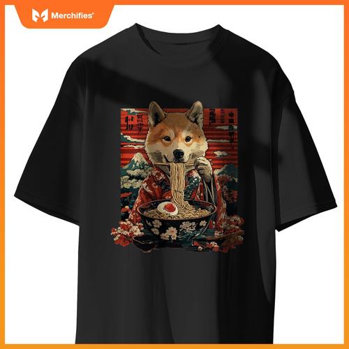 Ramen Dog Japan Aesthetic Ramen Noodle Soup T-Shirt