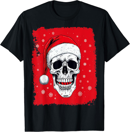 Red Skeleton Halloween Christmas T-Shirt
