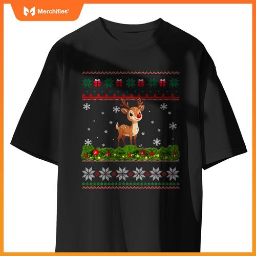 Reindeer Xmas Lighting Santa Christmas T-Shirt