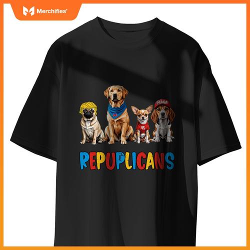 Republican Dog Dogs Funny Dog Owner Trump Humor Usa T-Shirt 