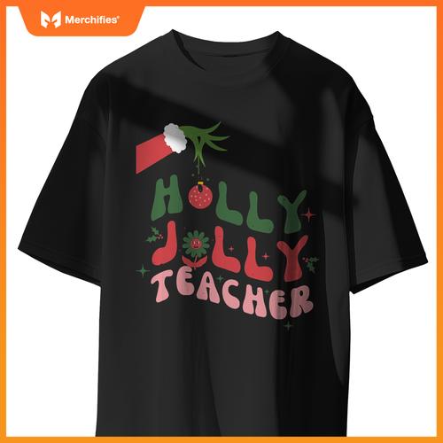Retro Groovy Holly Xmas Jolly Teacher Christmas