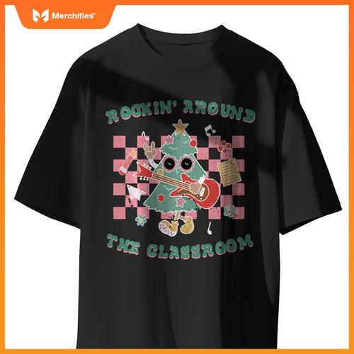 Retro Groovy Teacher Christmas Rockin' Around The Classroom