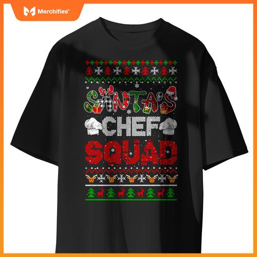 Santa's Chef Squad Christmas Proud Job Team Sweater T-Shirt