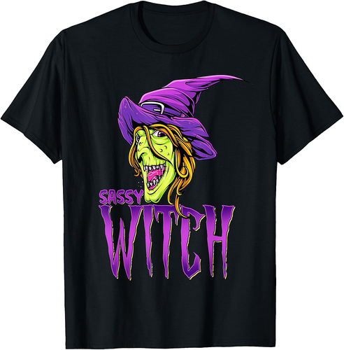 Sassy Witch Halloween Costume Gift Matching Group Costume T-Shirt