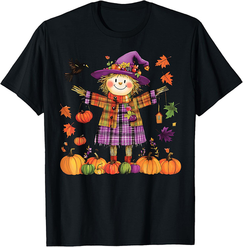 Scarecrow Happy Fall Y'all Pumpkin Thanksgiving Halloween T-Shirt