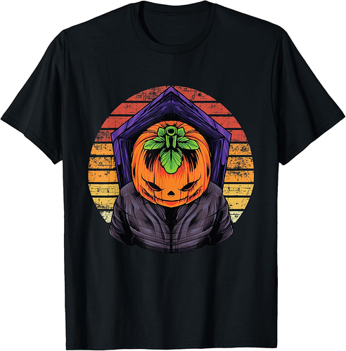 Scary Pumpkin Head Halloween Party Vintage Pumpkin Halloween T-Shirt