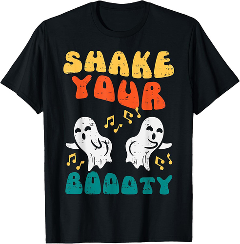 Shake Your Boooty Ghosts Groovy Retro Halloween Men Women T-Shirt