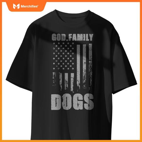 Sheffield Dogs God. Family. Vintage USA Flag T-Shirt
