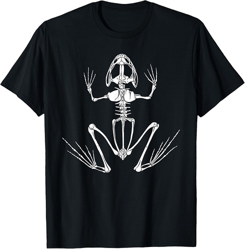 Skeleton Frog Lazy Halloween Costume Goth Amphibian Animal T-Shirt