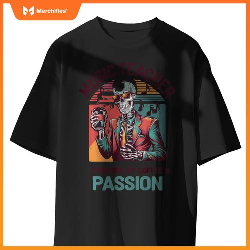 Skeleton Music Teacher Powered By Coffee & Creativity
