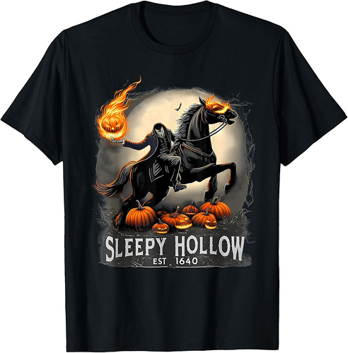 Sleepy Hollow Est 1640 Horseman Spooky Halloween Pumpkin T-Shirt