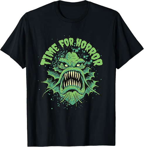 Spooky Halloween Angry Fish People Men Old School Horror T-Shirt