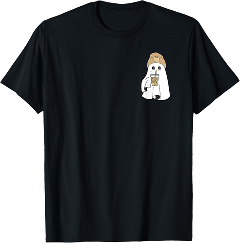 Spooky Season Cute Retro Ghost Ice Coffee Halloween Costume T-Shirt