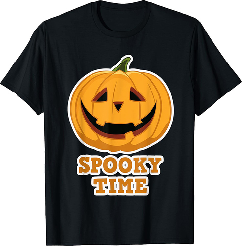Spooky Time on Halloween - Spooky Pumpkin Halloween T-Shirt