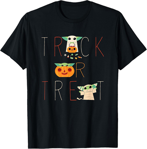 Star Wars The Mandalorian Grogu Trick or Treat Halloween T-Shirt