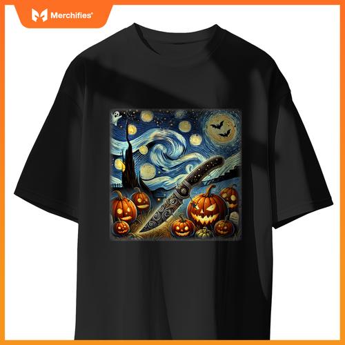 Starry Night Knife Chef Halloween T-Shirt