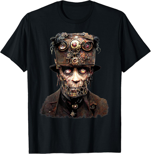 Steampunk Zombie Halloween Tshirt For Men Women T-Shirt