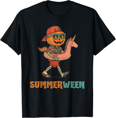 Summerween Skeleton Halloween Summer Funny Summerween T-Shirt