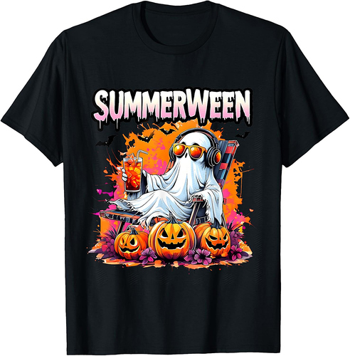 Summerween Vibes Summer Halloween Holiday Beach Spooky T-Shirt