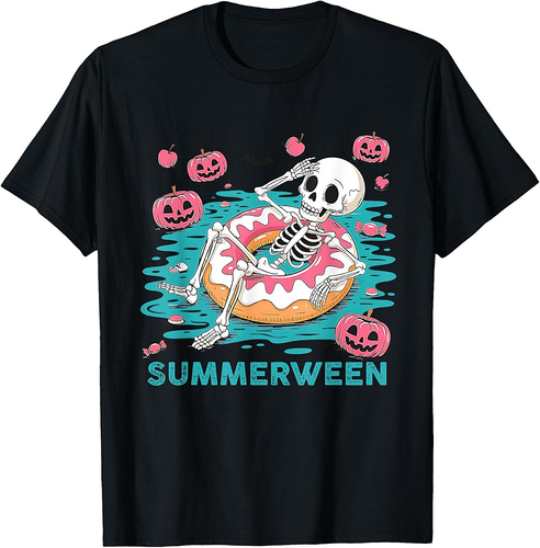 Summerween Vibes Summer Halloween Holiday Beach Spooky T-Shirt