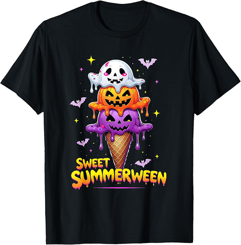 Sweet Summerween Cute Halloween Ice Cream Tee T-Shirt