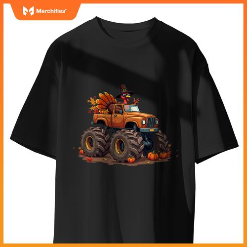 Thanksgiving Turkey Monster Truck youth Boys Kids toddlers T-Shirt