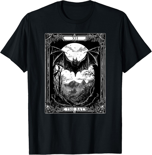 The Bat Tarot Card Vintage Gothic Halloween T-Shirt