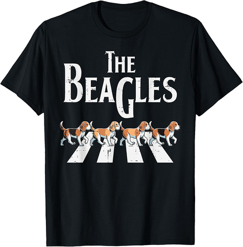 The Beagles Dogs Crossing Funny Saying Parody Men Women T-Shirt