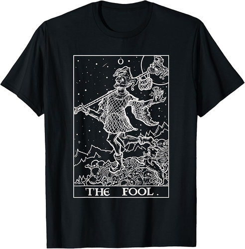 The Fool Tarot Card Court Jester Halloween Gothic Horror T-Shirt