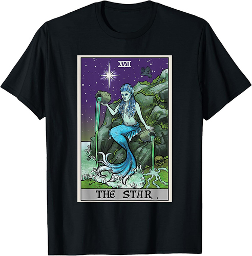 The Star Tarot Card Halloween Mermaid Witch Creepy Siren T-Shirt