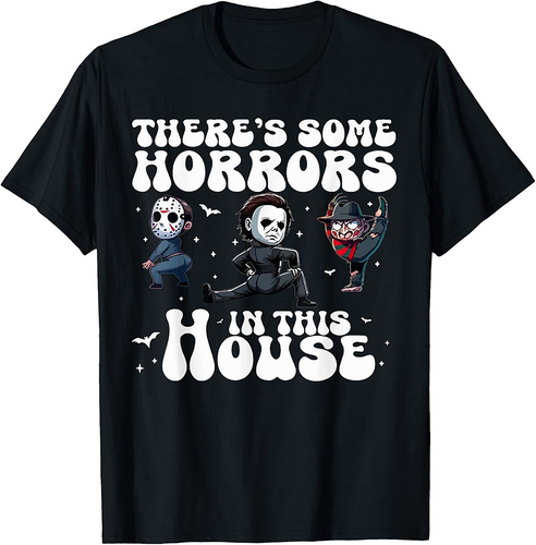 There's Some Horrors In This House Ghost Pumpkin Halloween T-Shirt