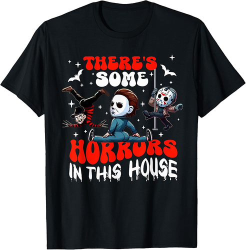 There's Some Horrors In This House Ghost Pumpkin Halloween T-Shirt