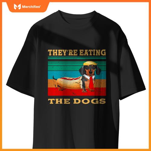 They’re Eating The Dogs Retro Funny Dachshund Weiner Funny T-Shirt