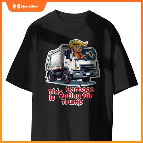 This Garbage is Voting Trump Funny Garbage Truck Trump 2024 T-Shirt