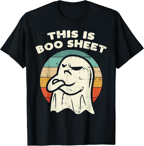 This Is Boo Sheet Ghost Retro Halloween Costume Men Women T-Shirt