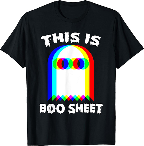 This Is Boo Sheet Ghost Retro Halloween Costume Men Women T-Shirt