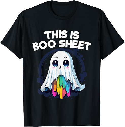 This Is Boo Sheet Ghost Retro Halloween Costume Men Women T-Shirt