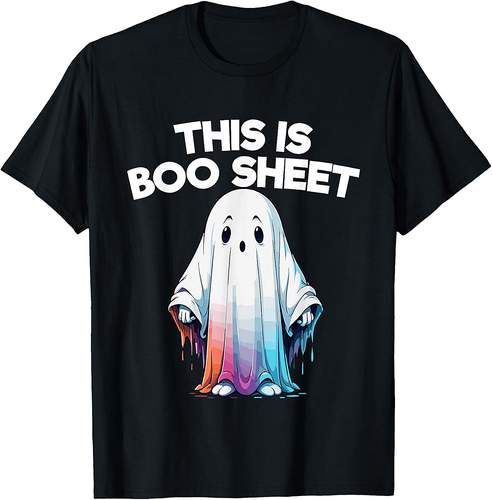 This Is Boo Sheet Ghost Retro Halloween Costume Men Women T-Shirt