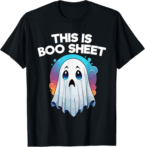 This Is Boo Sheet Ghost Retro Halloween Costume Men Women T-Shirt