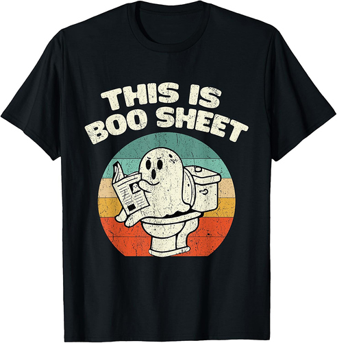 This Is Boo Sheet Ghost Retro Halloween Costume Men Women T-Shirt