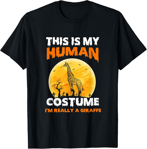 This is My Human Costume I'm Really a Giraffe Halloween T-Shirt