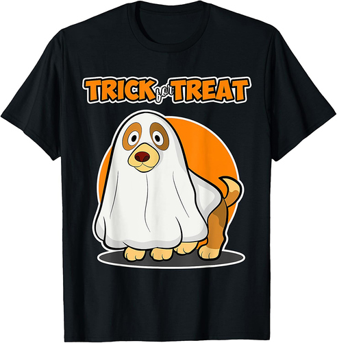 Trick for Treat for Dog Lover - Dog Ghost Halloween Men Women Kids T-Shirt