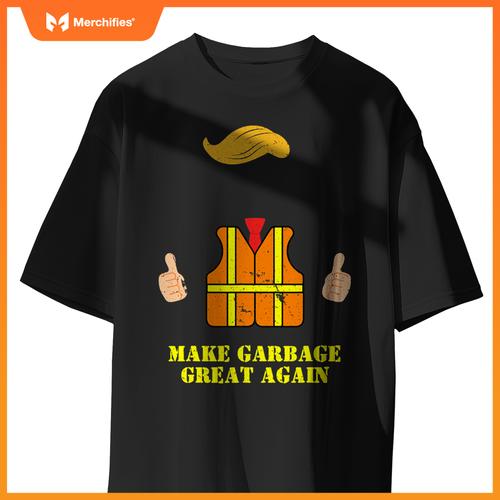 Trump Orange Vest Make Garbage Great Again Funny Trash Truck T-Shirt