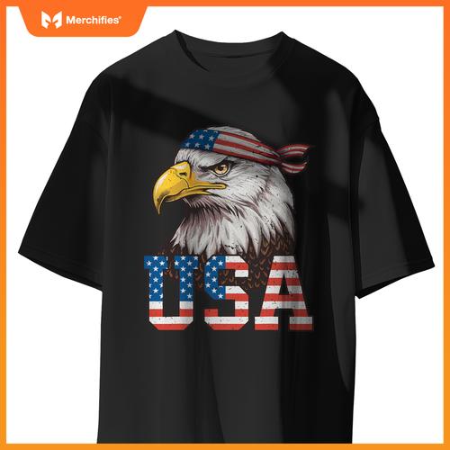 USA American Flag Men Women Kids Bald Eagle Patriotic T-Shirt