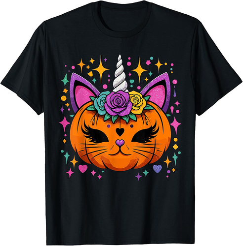 Unicorn Pumpkin Girls Halloween Costume T-Shirt