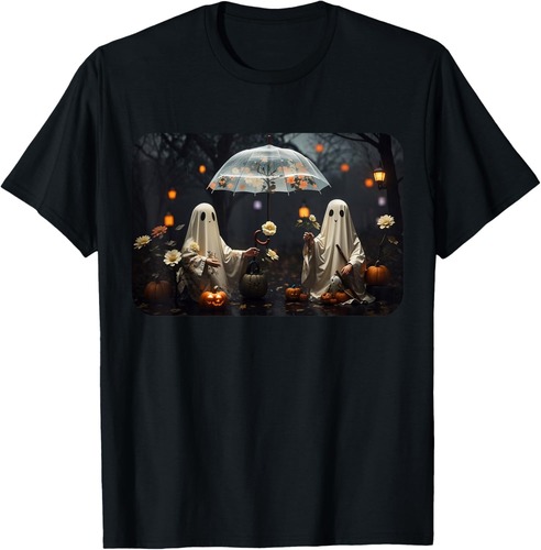 Vintage Cottagecore Halloween Ghosts In The Forest Gothic T-Shirt