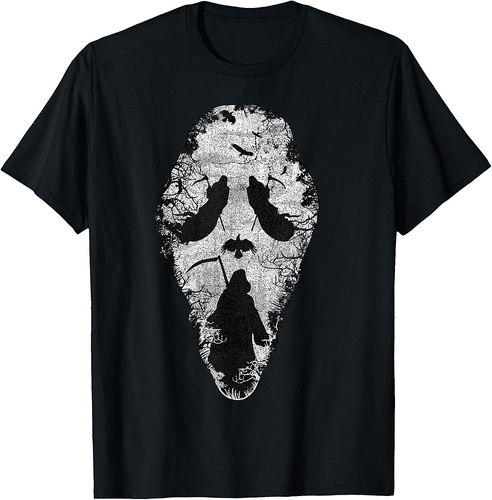Vintage Ghost Grim Reaper Halloween Scary Party Costume Tee T-Shirt