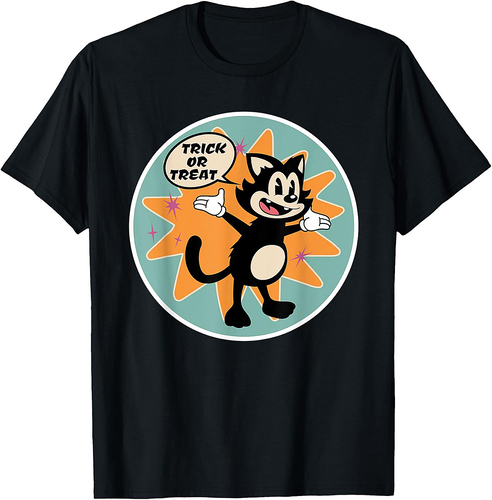 Vintage Halloween Cat Costume, Funny Halloween Black Cat T-Shirt